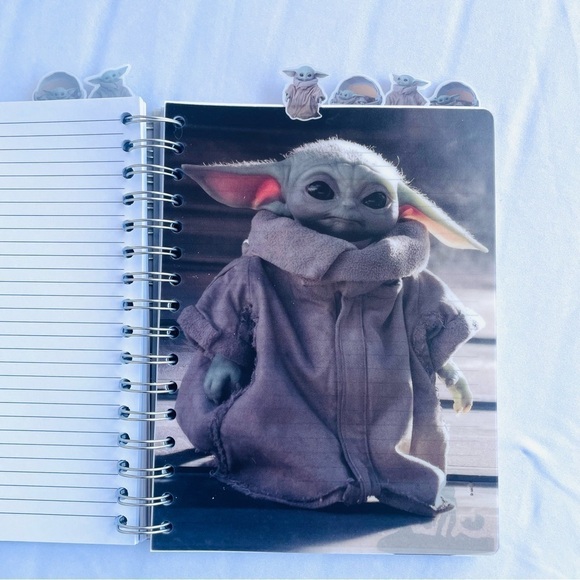 NWOT Star Wars The Mandalorian Baby Yoda - Spiral Journal Notebook w/ Bookmarks - Picture 9 of 16